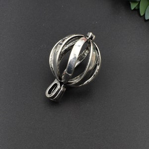 1Pcs 212129mm Big Gem Cage Pendant,Cage Charm Max for 18mm Pearls or Gemstones 3 Colors Available-p1548 Antique Silver