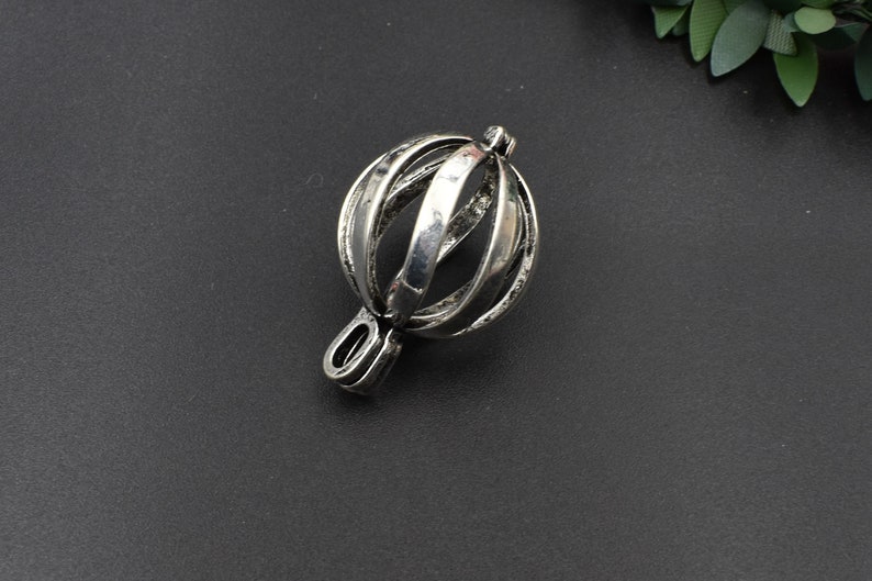 1Pcs 212129mm Big Gem Cage Pendant,Cage Charm Max for 18mm Pearls or Gemstones 3 Colors Available-p1548 Antique Silver