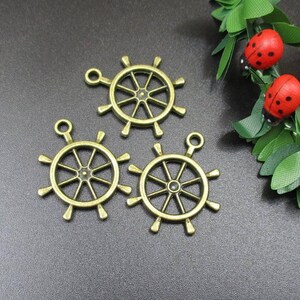 10Pcs 25x28mm Helm Charms Antique Bronze Tone-p1121-A