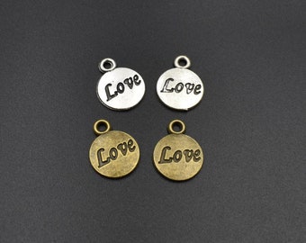 20Pcs 15x12mm Love Charms,2 Colors Available-p1706