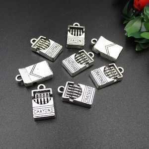 10Pcs 16x9mm Silver Crayon Charms 3D-p1919