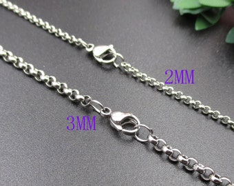 70CM Length Stainless Steel Chains,Finished Chains,DIY Necklace Chain,2 Sizes-c1059