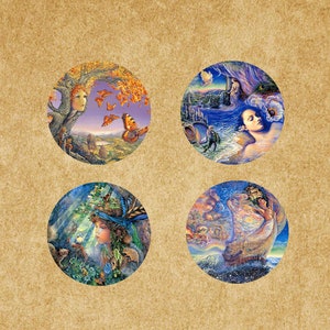 Scena da sogno / Fiaba 4 pezzi Cabochon rotondi in vetro, cabochon fotografico in vetro, vetro fotografico trasparente, 12 mm, 14 mm, 16 mm, 18 mm, 20 mm, 25 mm, 30 mm-BM001