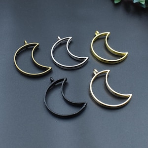 5 cadres lune ouverte 27 × 36 mm, croissant, 5 couleurs disponibles-p2267