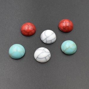 20pcs 12mm Imitation Turquoise Cabochons,Round Gem Cabochon,3 Colors Available-b211