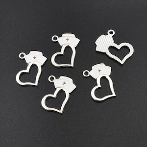 5Pcs 18x17mm Nurse Hat Charms-p2559