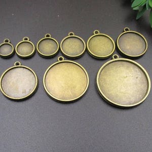 10Pcs Runde Doppel doppelseitigen Cabochon Einstellungen, beide Seiten können Cabochons, benutzerdefinierte Größen von 8mm bis 30mm-b2022 einfügen