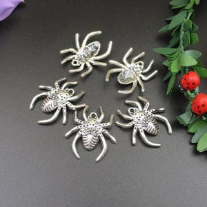 10Pcs 30x26mm Silver Spider Charms-p1428 image 1