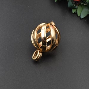 1Pcs 212129mm Big Gem Cage Pendant,Cage Charm Max for 18mm Pearls or Gemstones 3 Colors Available-p1548 KC Gold