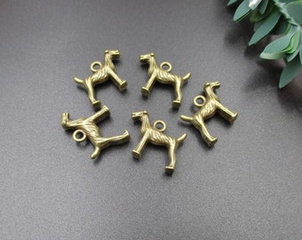 10PCS 18x16mm 3D Bronze Dog Charms-p2069-A