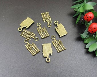 10PCS 19x10mm Bronze Castle Charms,Castle Pendants-p1563-A
