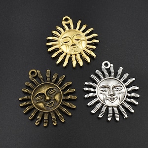 10PCS 31mmx35mm Big Sun Charms 3 Colors Available-p2182