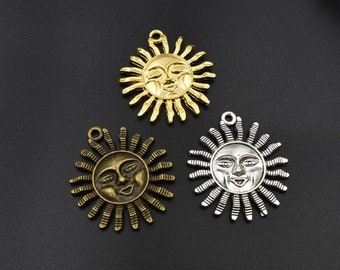 10PCS 31mmx35mm Big Sun Charms 3 Colors Available-p2182