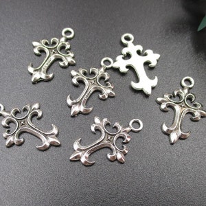 10PCS 22x15mm Silver Cross Charms-p1981