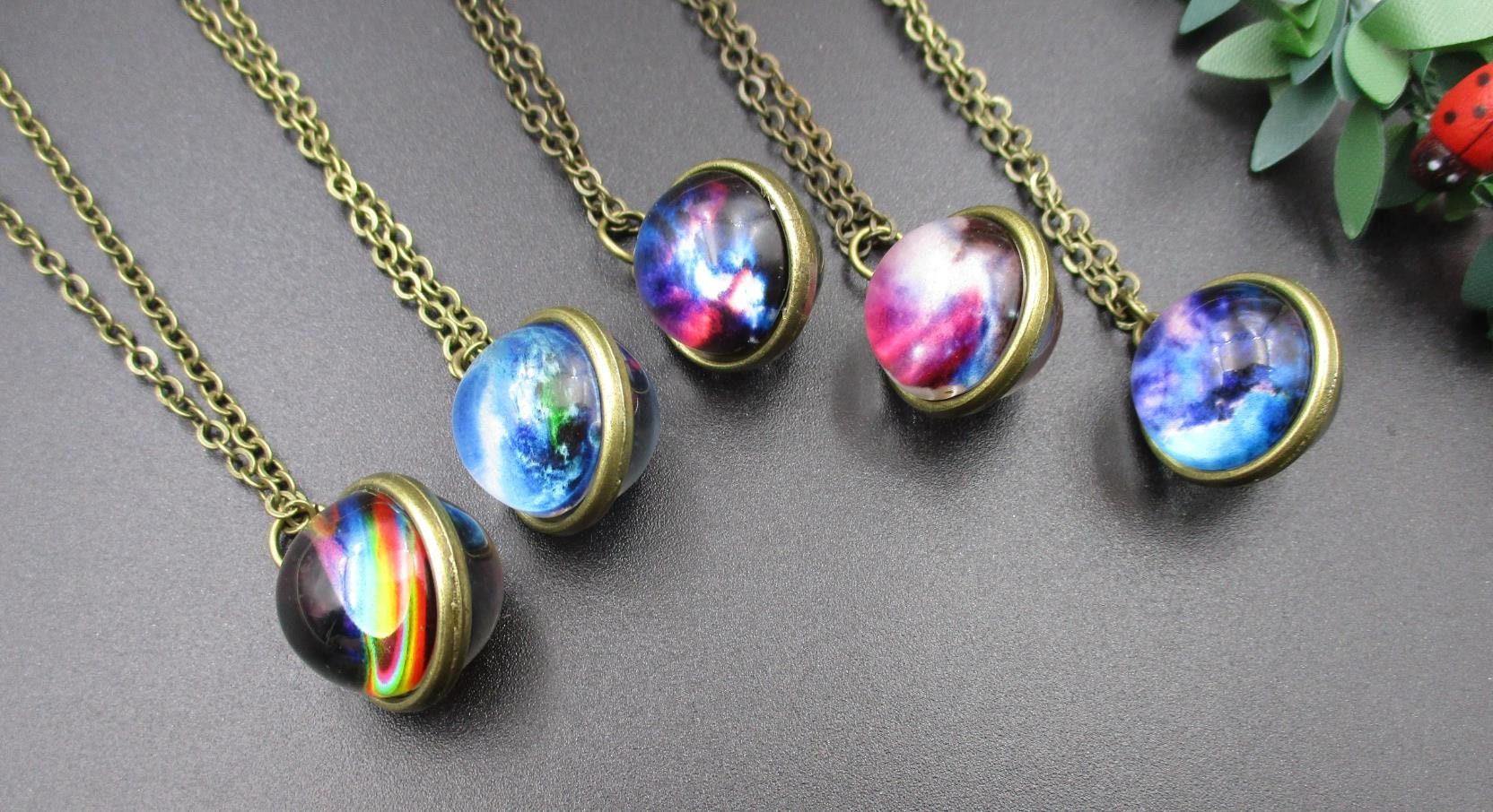 Galaxy Ball Necklace - Etsy