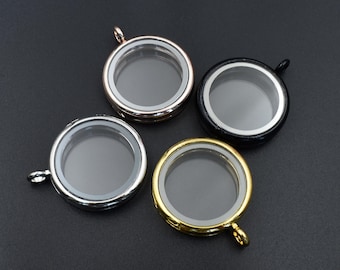 Round Floating Glass Locket,4 Colors Available-p1434