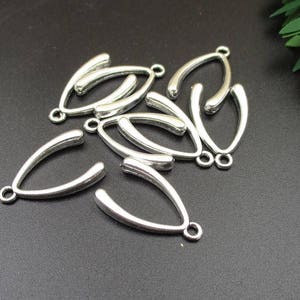 10Pcs 24x15mm Silver Wishbone Charms-p1768