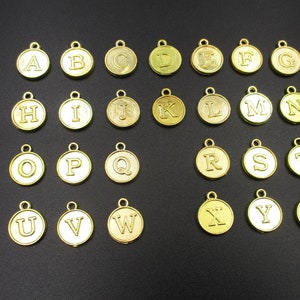 A Sets 26 Alphabet Gold Letter Charms- 13×15mm,2 Sided-p2002-C