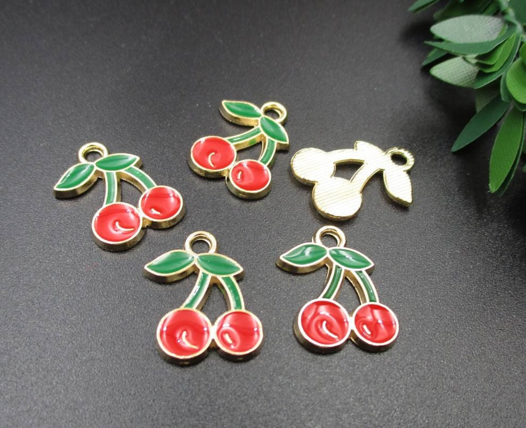 Breloque Émaillée Rose Rouge pour Bijoux Fleuris et Colorés