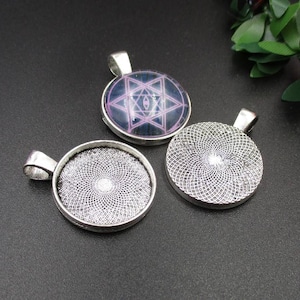 10 Stück 20 mm Anhänger Tablett Rohlinge-Cabochon Einstellungen Antik Silber Ton-b2233