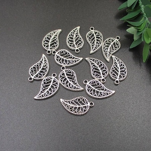 20Pcs 17×10mm Silver Leaf Charms,Leaf Pendants,Accessories, DIY Supplies, Jewelry Making-p1297-B