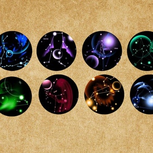 Night Stars Sky, Galaxia colorida, 8pcs Cabujones de vidrio redondo (uno cada uno), Cabujones de fotos de vidrio de alta calidad, tamaños personalizados de 8 mm a 30 mm-br016