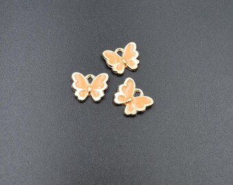 5pcs 11x10mm Enamel Butterfly Charms,9 Colors Available