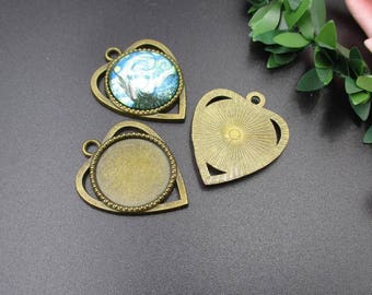 5pcs 18mm Bronze Round Cameo Cabochon Base Setting-b2208-A