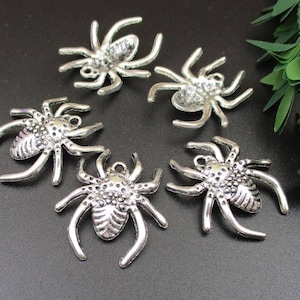 10Pcs 30x26mm Silver Spider Charms-p1428 image 5