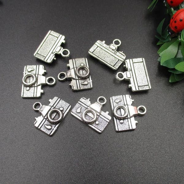 20st 16x14mm Kamera Charms antike Silber-Ton-p1535