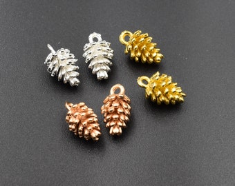 9x8x14mm どんぐりチャーム 10個入り 3色展開-p2659