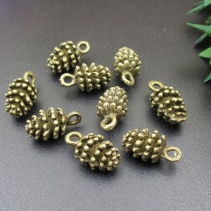 10Pcs 9x10x15mm Bronze Acorn Charms-p1753-A