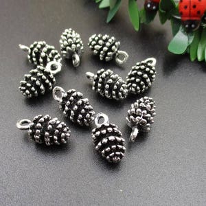 10Pcs 9x10x15mm Silver Acorn Charms-p1753-B