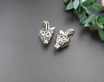 2Pcs 27×16mm Silver Apple Cage Pendants for 6mm Pearls or Gemstones-p2286-B