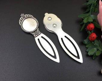 2pcs 84×24mm Silver Blank Bezel Bookmarks,Match 20mm Cabochons-b2216-B