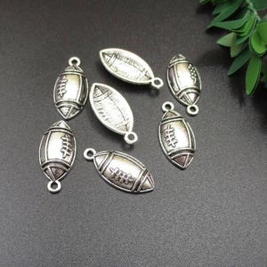 20Pcs 23x10mm Football Charms,Antique Silver Tone-p1403