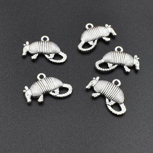 10Pcs 19x13mm Silver Mouse Charms 2 Sided-p2558