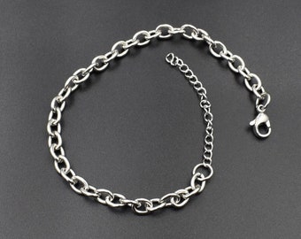 An Empty Stainless Steel Bracelet With Tail Chain,Jewellery Chains-c1065