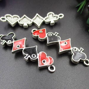 5 pezzi 14×47 mm semi di carte connettore ciondoli smaltati-p1141-B
