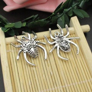 10Pcs 30x26mm Silver Spider Charms-p1428 image 3