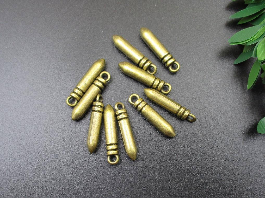 10PCS Bronze 24x5mm Bronze Bullet Charmsp1316A Etsy