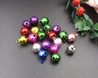 50PCS Jingle Bells Charms Mixed Color From 6mm-12mm-p1217