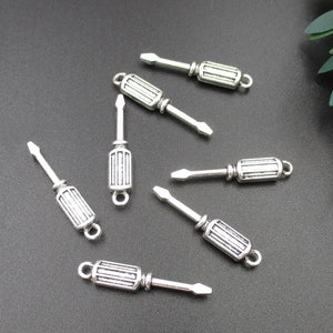 10 dijes de destornillador plateados de 30 x 6 mm - p1864-B