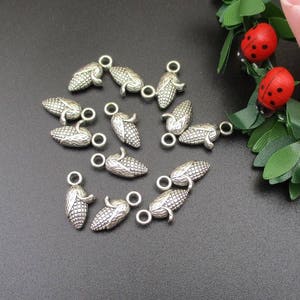 10PCS,8x15mm Silver Corn Charms-p1818
