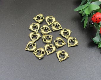 20PCS 11x11mm Dolphin Charms,Love Charms,Antique Bronze Tone 2 Sided-p1525-A