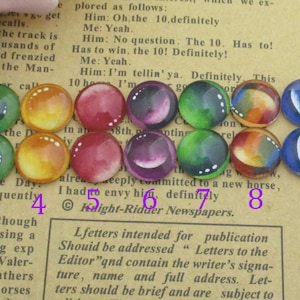 Color Drops,Photo Glass Cabochons,12mm,14mm,16mm,18mm,20mm,25mm,30mm Round Clear jewelry Cabochons-br043