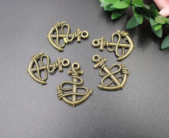 10Pcs 15x18mm Silver Anchor Charms-p1727