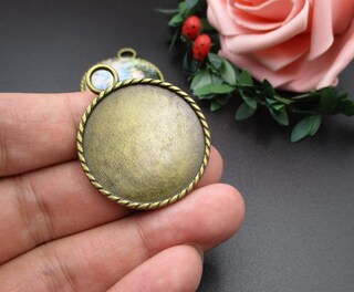 3 Cabochon Rotondi In Bronzo Antico 20mm – Base Per Gioielli Fai Da Te, Vintage, Con Occhiello