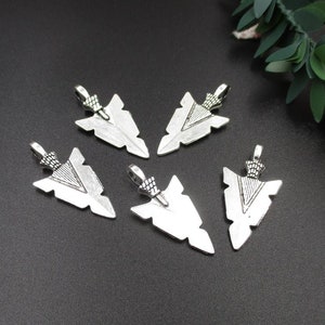 10Pcs 31x16mm Silver Arrow Head Charms-p1351-B