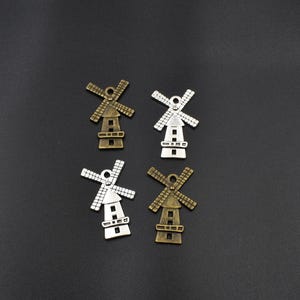 10 Stück 16 × 27 mm Windmühlen Charms, Windrad Anhänger 2 Farben erhältlich-p1468